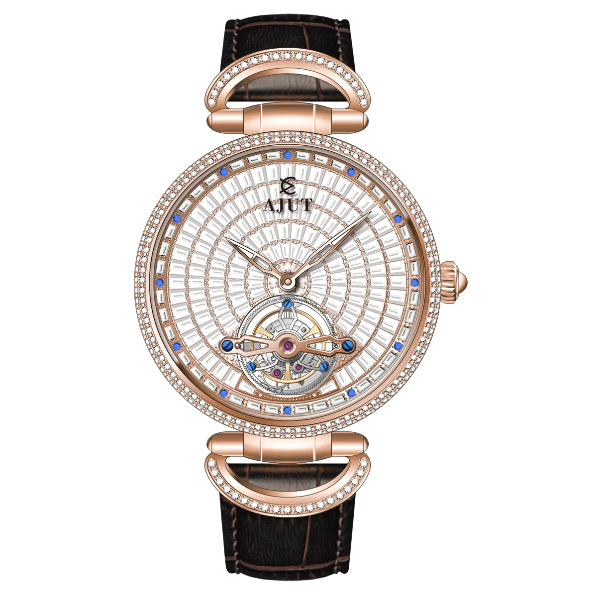Automatic Tourbillon Zircon Luxury Watch 0397 | Vexaro