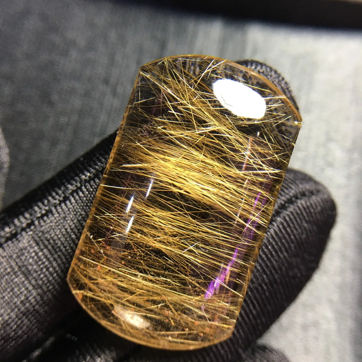 Gold Rutilated Quartz Necklace Pendant 35mm | Vexaroa