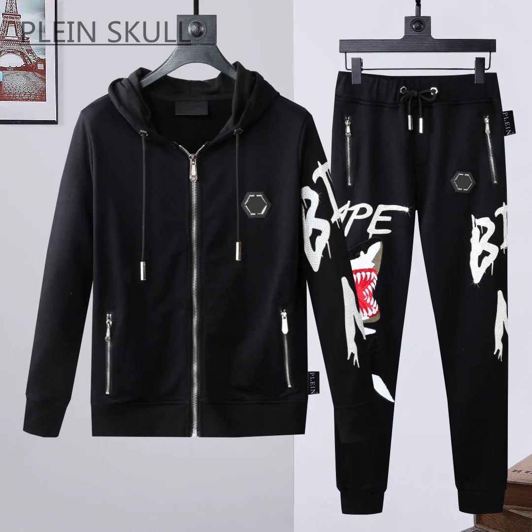 Skull Shark Pattern Luxury Suit Men's Gothic | Vexaro