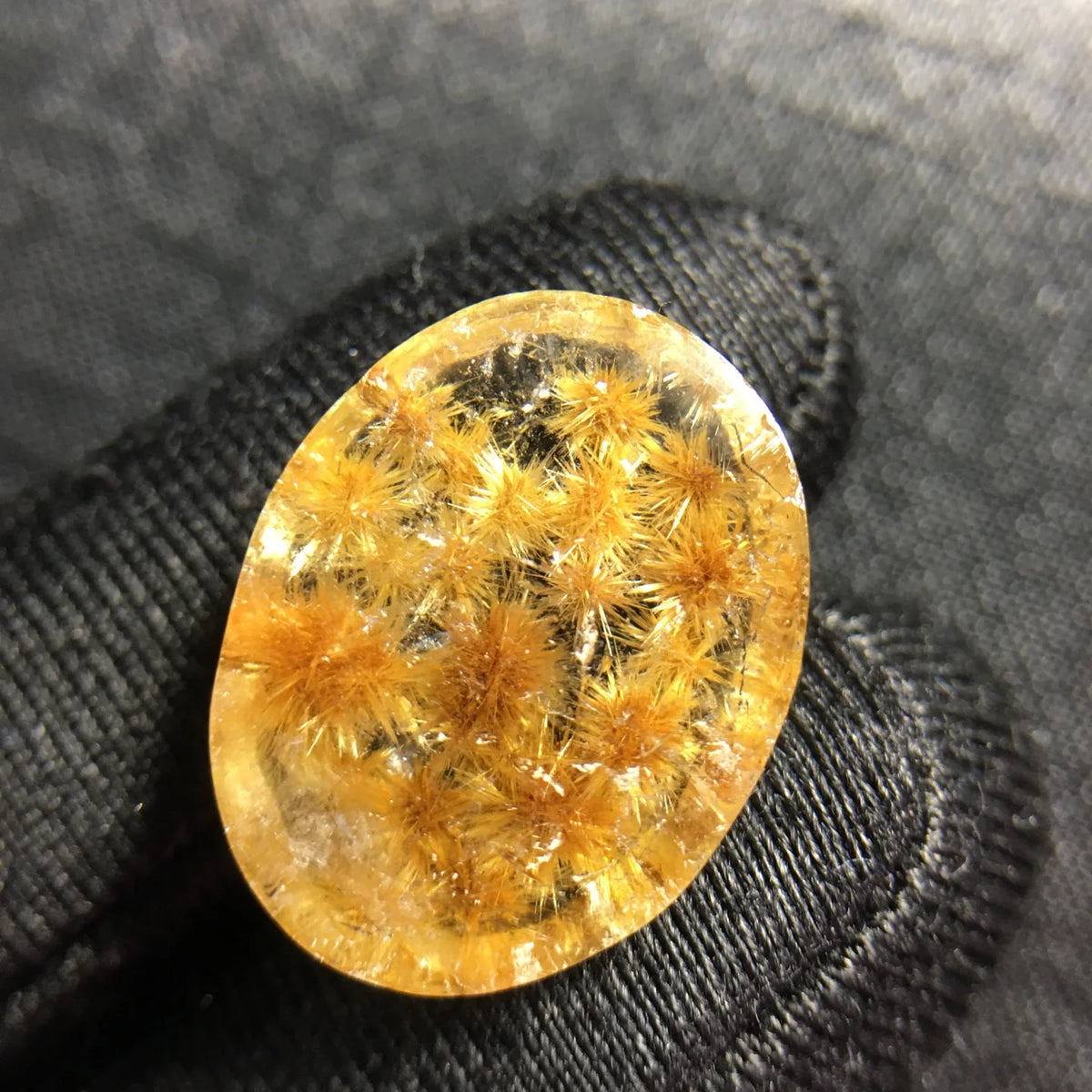 Gold Rutilated Quartz Flower Pendant 19.5mm | Vexaroa
