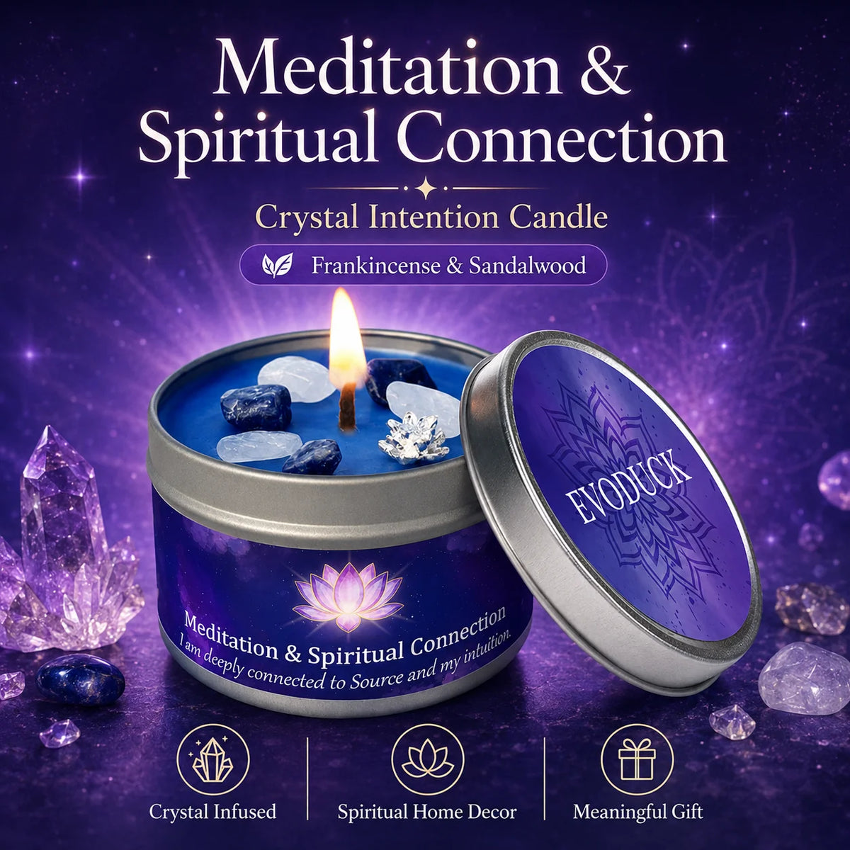 Vexaroa lavender eucalyptus crystal candle set - image 12
