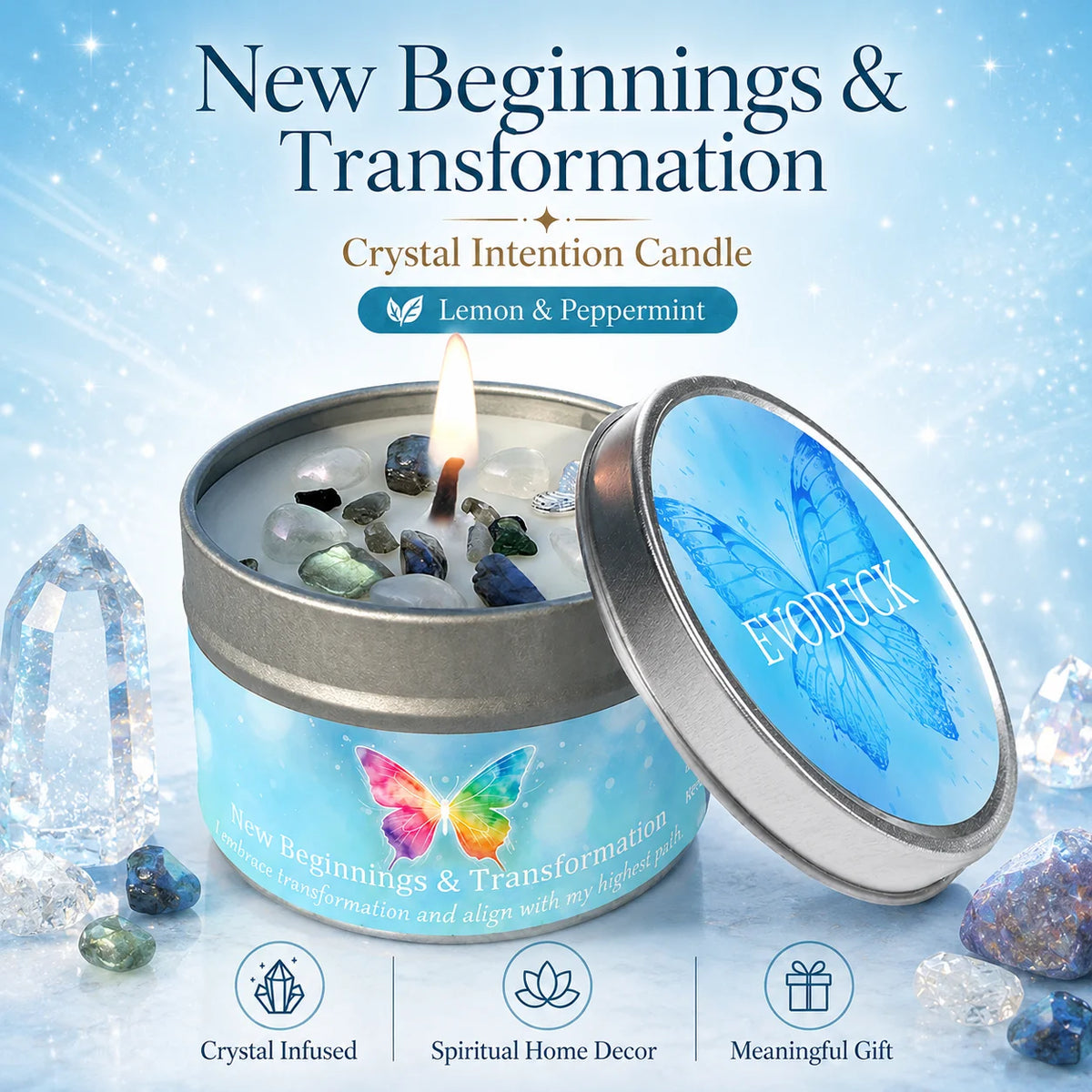 Vexaroa lavender eucalyptus crystal candle set - image 13