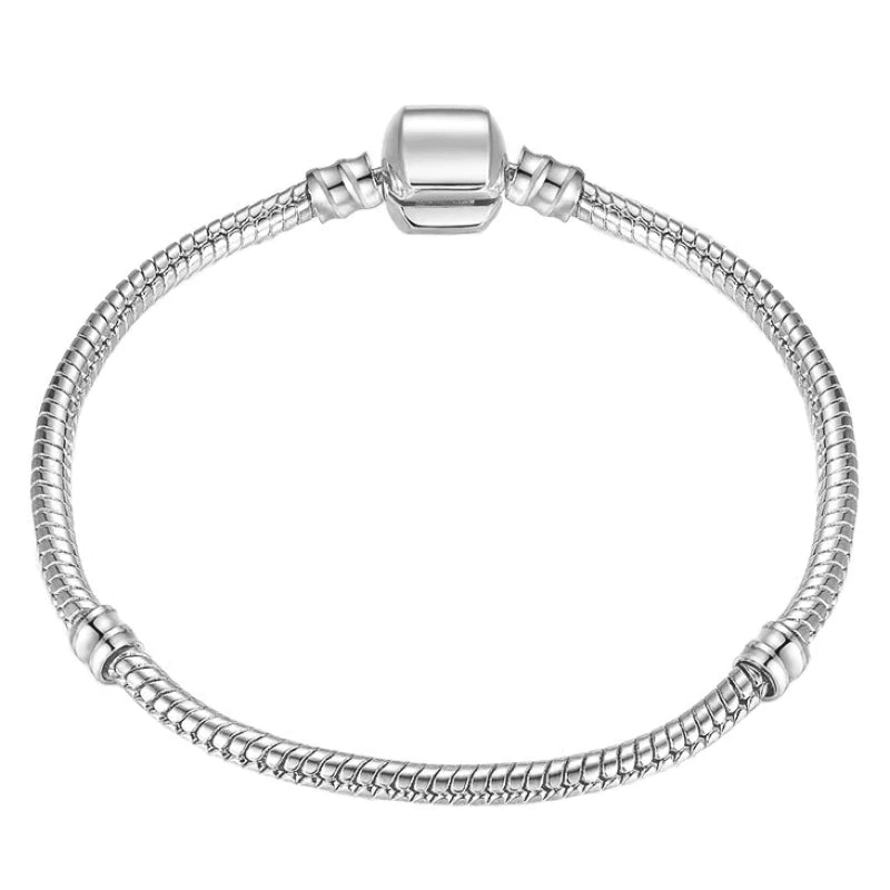 Vexaroa 925 Silver Snake Chain Heart Charm Bracelet — Vexaroa product image 4