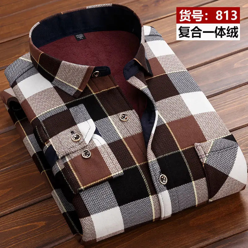 Vexaroa Men's Striped Long-Sleeve Smart Casual Winter Shirt