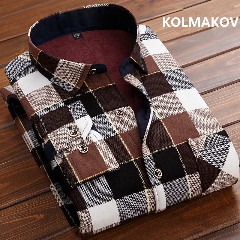 Vexaroa men's striped long-sleeve smart casual shirt