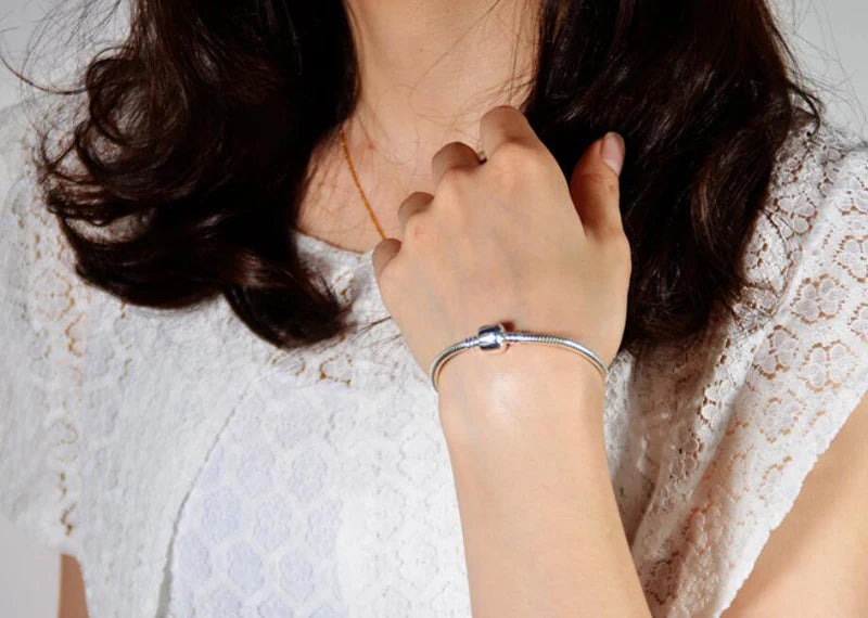 Vexaroa 925 Silver Snake Chain Heart Charm Bracelet — Vexaroa product image 5