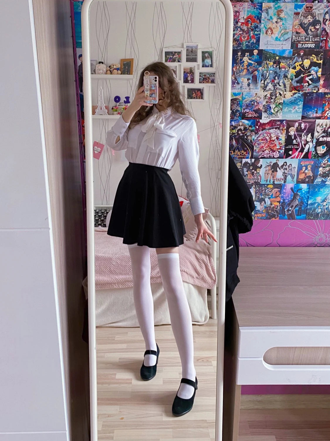Solid Color Stocking Sexy Black White Long Stocks Over-the-calf Socks Lolita JK Cosplay Socks Women's Hosiery Thigh Stockings