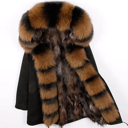 Fox Fur Collar Women's Winter Parka Coat | Vexaroa