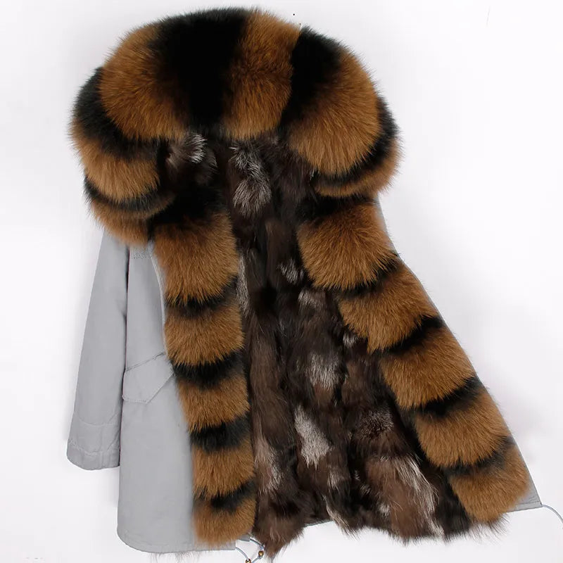 Fox Fur Collar Women's Winter Parka Coat | Vexaroa