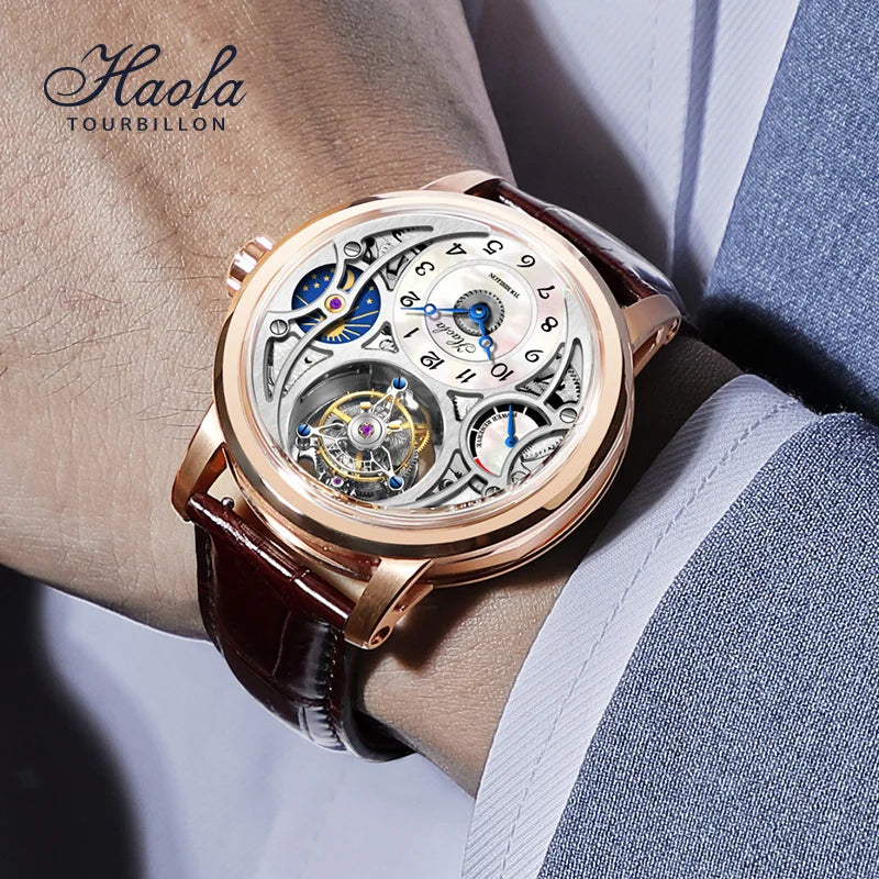 Tourbillon Moon Phase Skeleton Sapphire Watch | Vexaroa