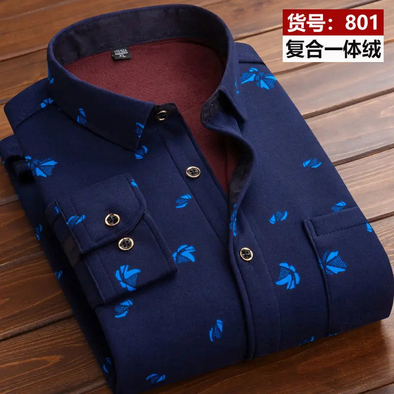 Vexaroa men's striped long-sleeve smart casual shirt