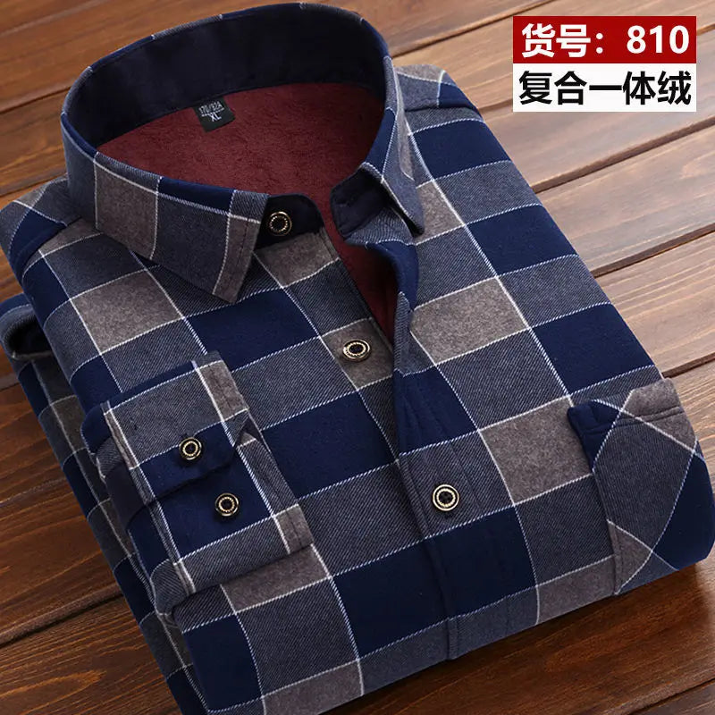 Vexaroa Men's Striped Long-Sleeve Smart Casual Winter Shirt