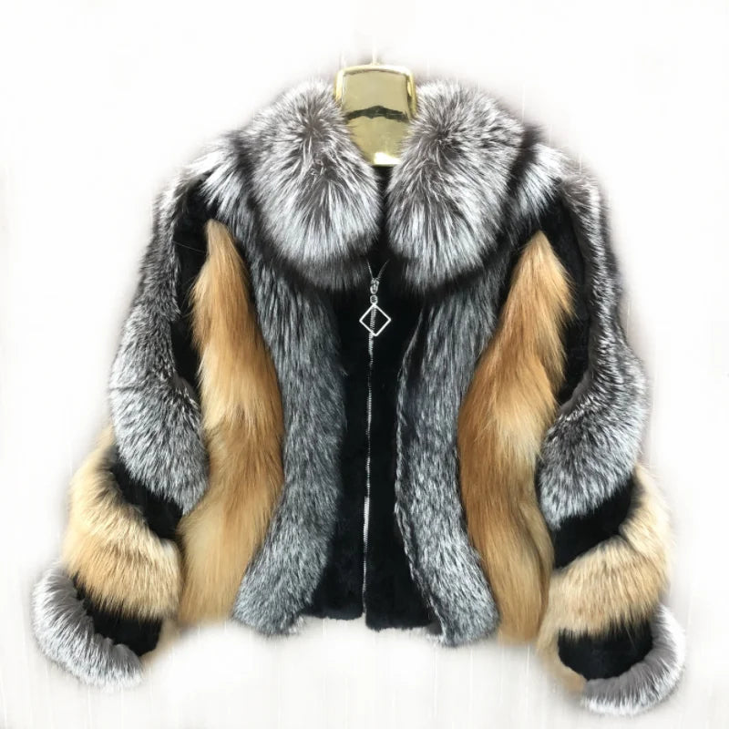 Women's Real Fox Fur Winter Jacket | Vexaroa