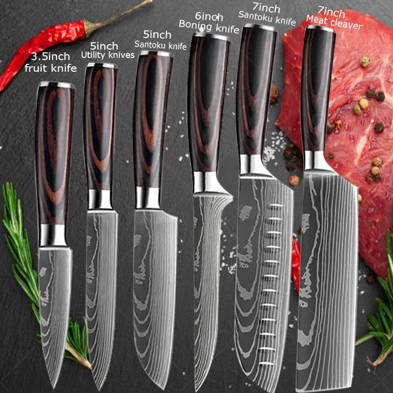 Vexaroa Damascus-Style Chef Knife Set product photo, view 1