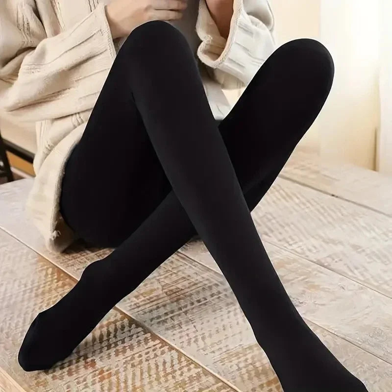 Vexaroa Women's Opaque High-Waist Thermal Slim-Fit Tights Leggings