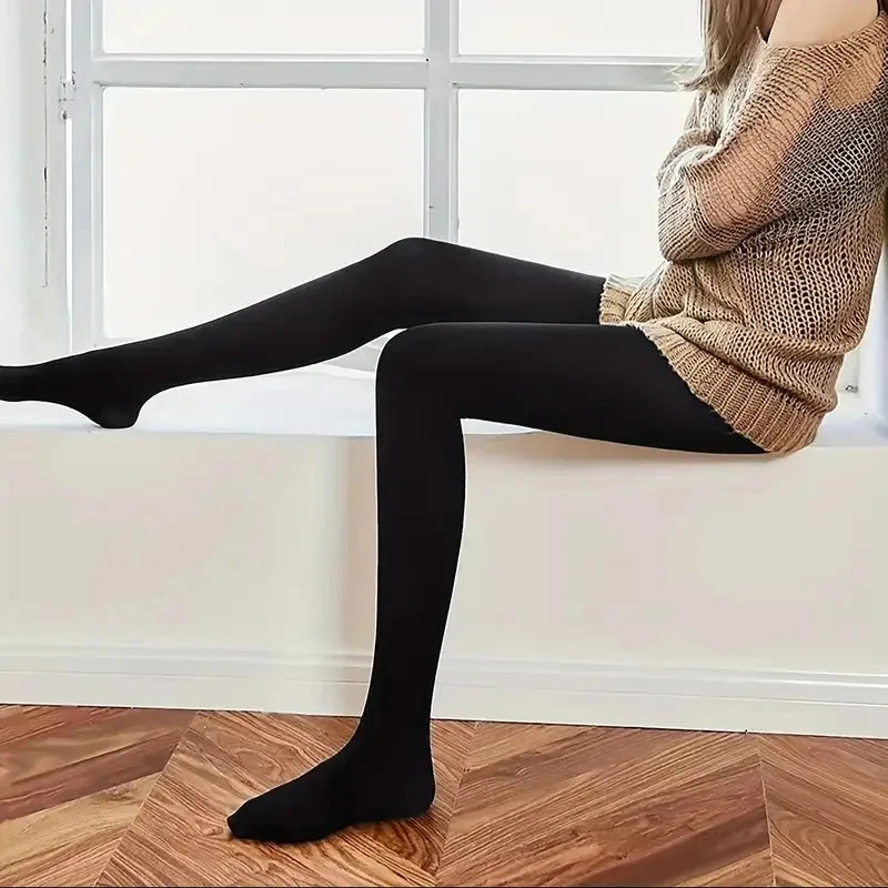 Vexaroa Women's Opaque High-Waist Thermal Slim-Fit Tights Leggings