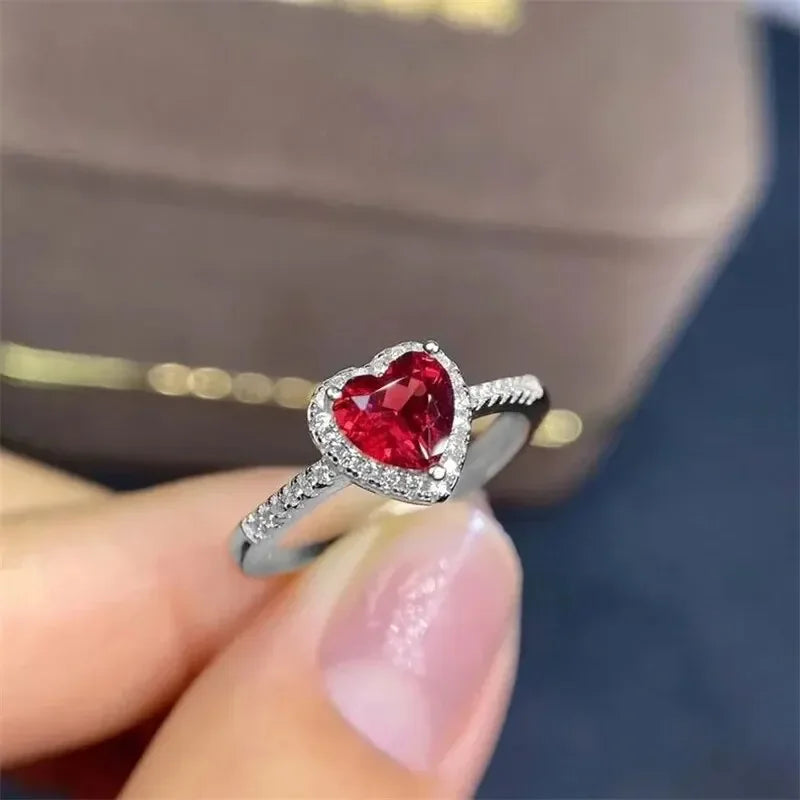 Vexaroa Heart CZ Engagement Ring with Red or White Stone — Vexaroa product image 1