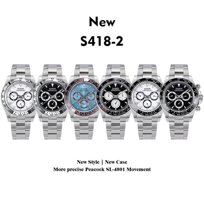 Six silver watches with different face designs on a white background