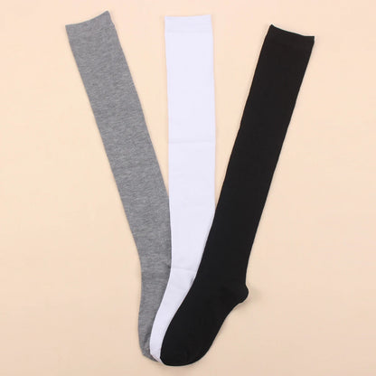 Stocking Over Knee Socks Fashion Women Keep Warm Slim Long Socks Black White Striped Hosiery