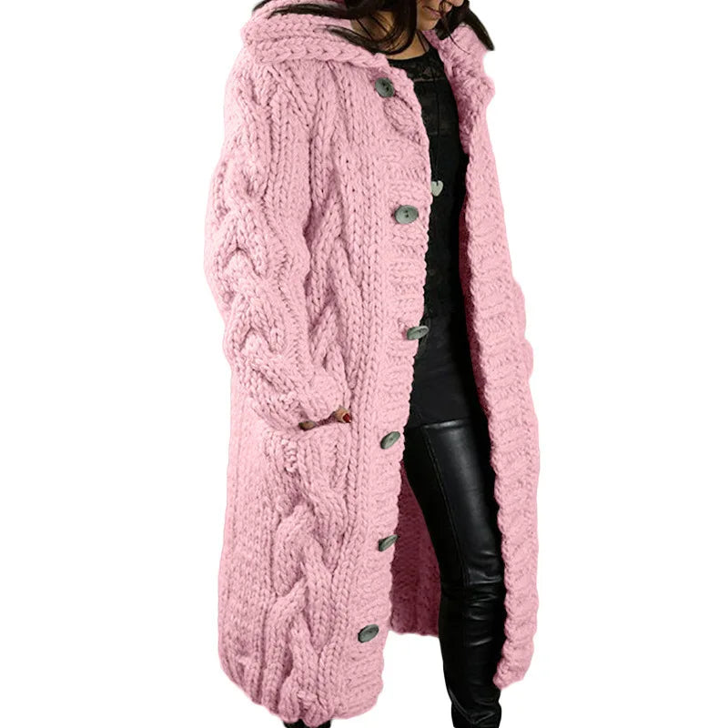 Fashion Solid Knit Cardigan For Women Casual Long Sleeve Turn-down Collar Button Sweater Coat Tops Lady Office Womens Clothing