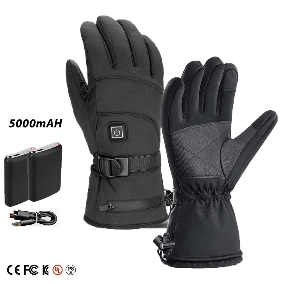Vexaroa Electric Heated Ski Gloves 5000mAh Waterproof Winter