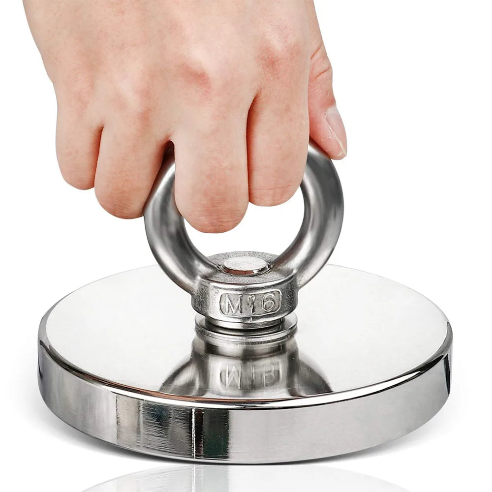 Super Strong Neodymium Fishing Magnets Heavy Duty imanes Magnet with Countersunk Hole Eyebolt for Salvage Magnetic Fishing