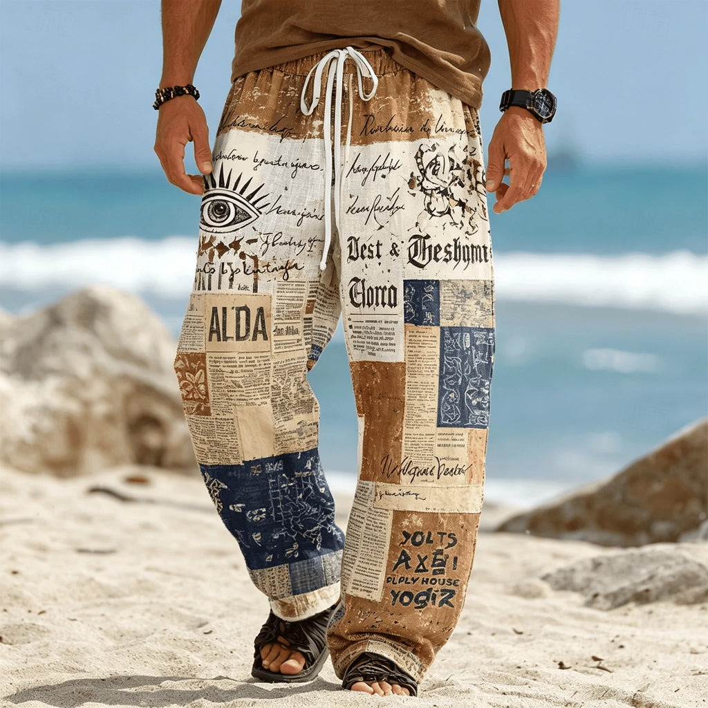 Vexaroa Men's Tribal Patchwork Drawstring Pants — product image 14