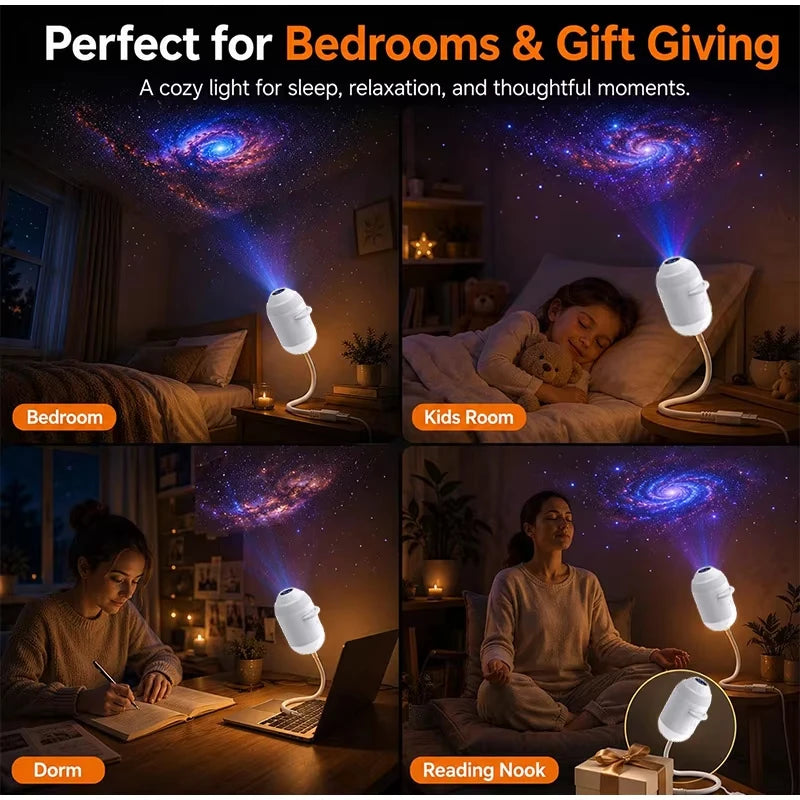 Vexaroa USB Galaxy Projector Night Light 360° – Car Home