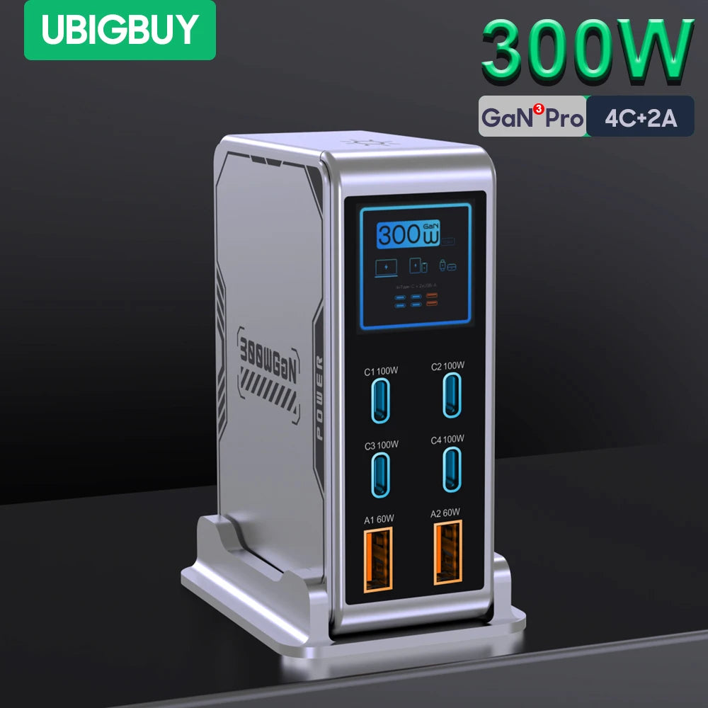 Vexaroa 300W GaN USB-C desktop charging station – product view 1