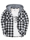 Vexaroa Men's Plaid Flannel Hooded Shirt – Casual Streetwear Top