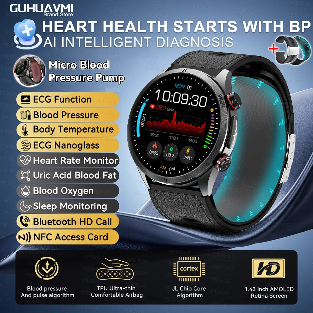 Vexaroa Air Pump Blood Pressure & ECG Smartwatch