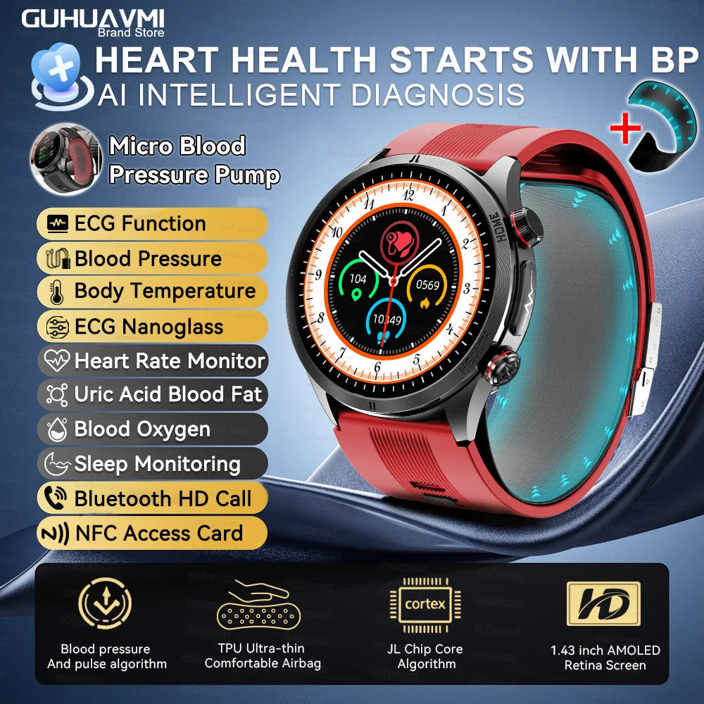 Vexaroa Air Pump Blood Pressure & ECG Smartwatch