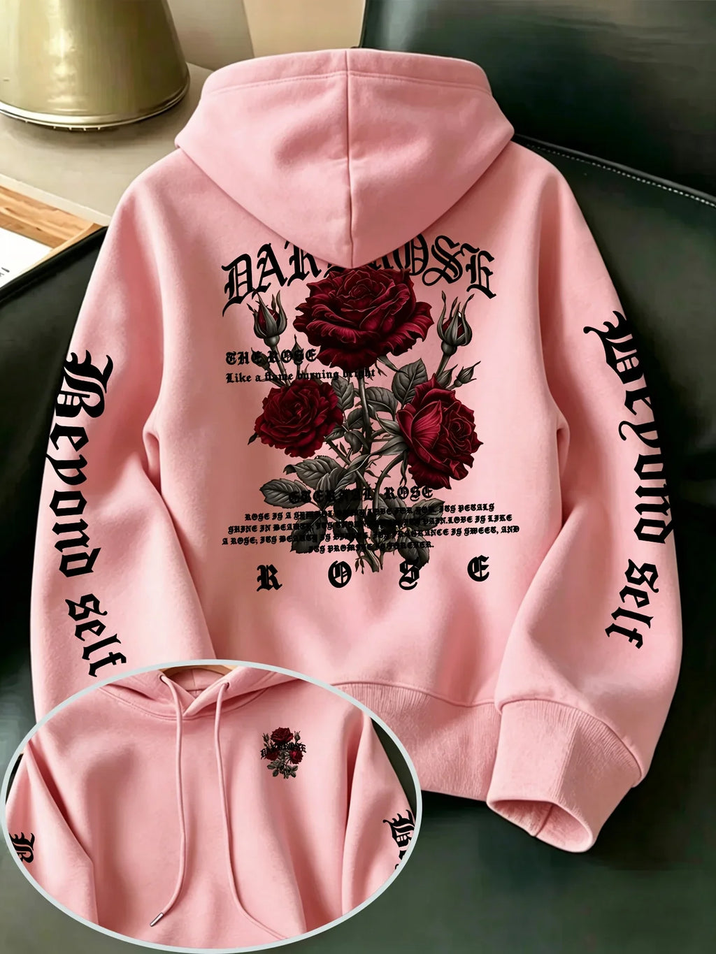 Vexaroa Gothic Rose Graphic Hoodie
