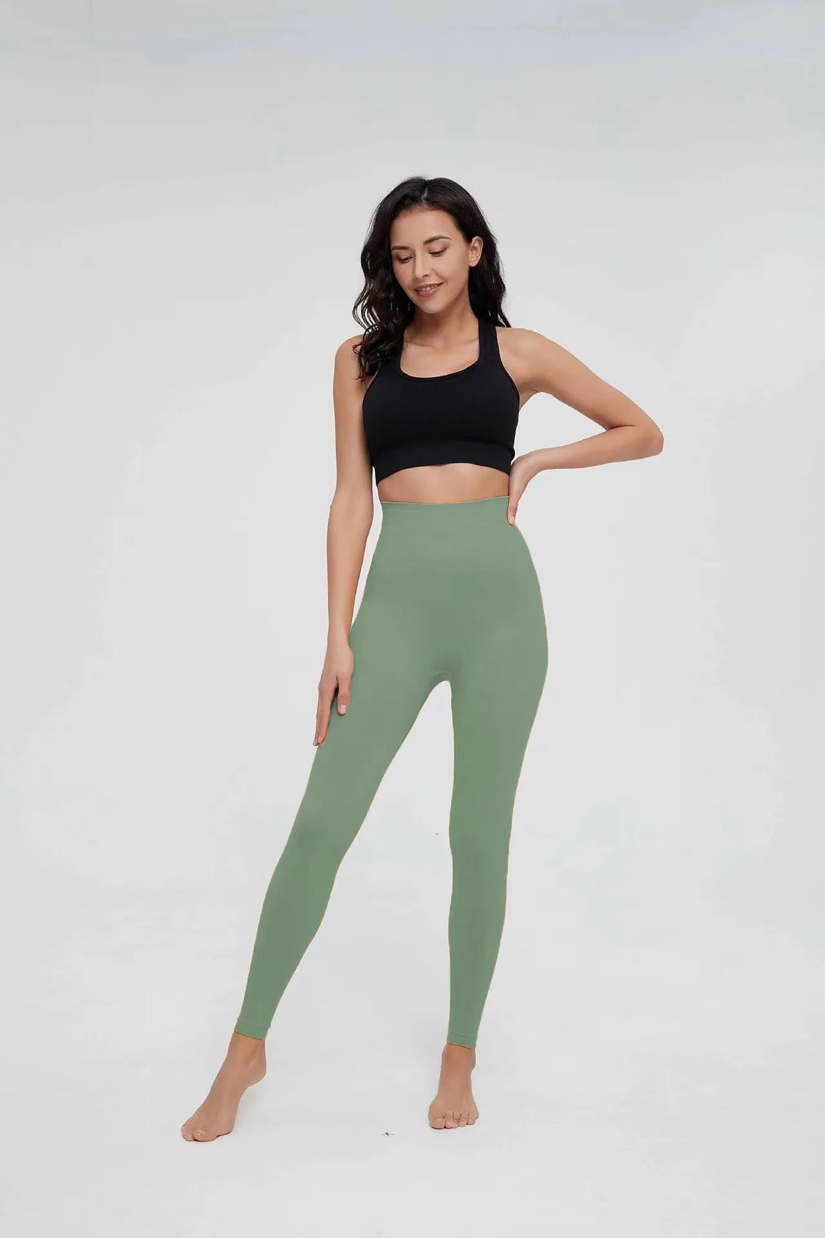Seamless Knitted Leggings Women High Waist Sports Pants  High Elastic Gym Workout Running Leggings Sexy Hip Liftting Leggings