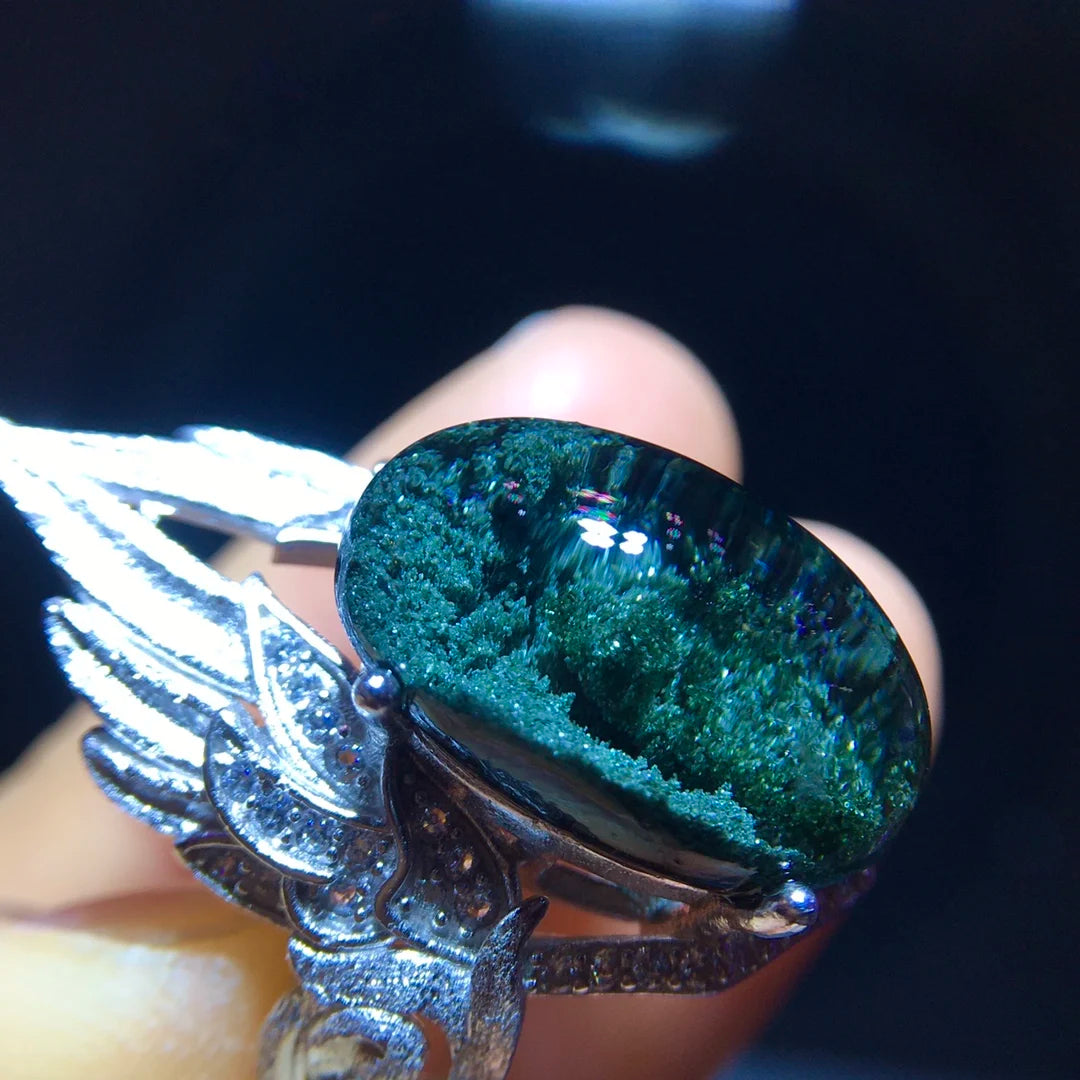 Green Phantom Quartz Ring 17mm | Vexaroa