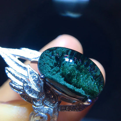 Green Phantom Quartz Ring 17mm | Vexaroa