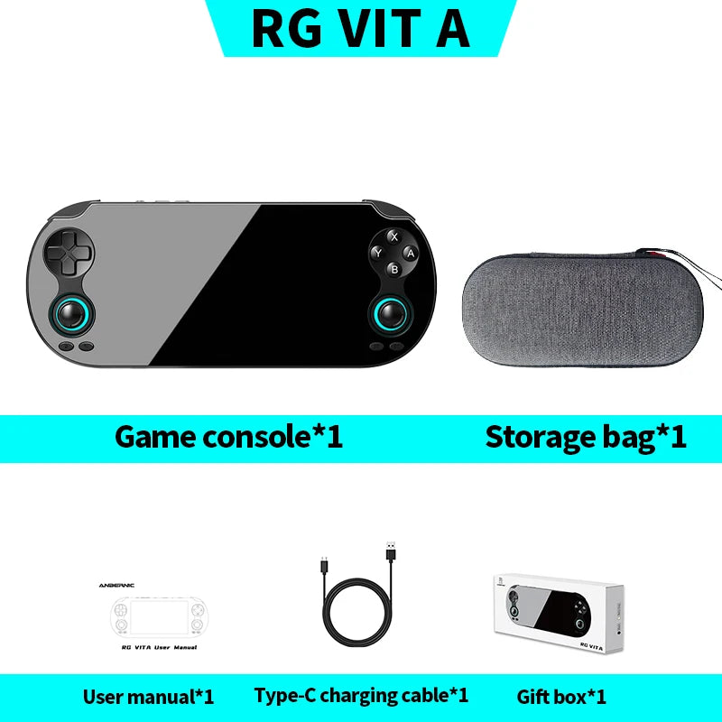 ANBERNIC RG VITA pro Handheld Game Console IPS Touchscreen 5000mAh Video Gaming Player AI Streaming Compatible RixelHK