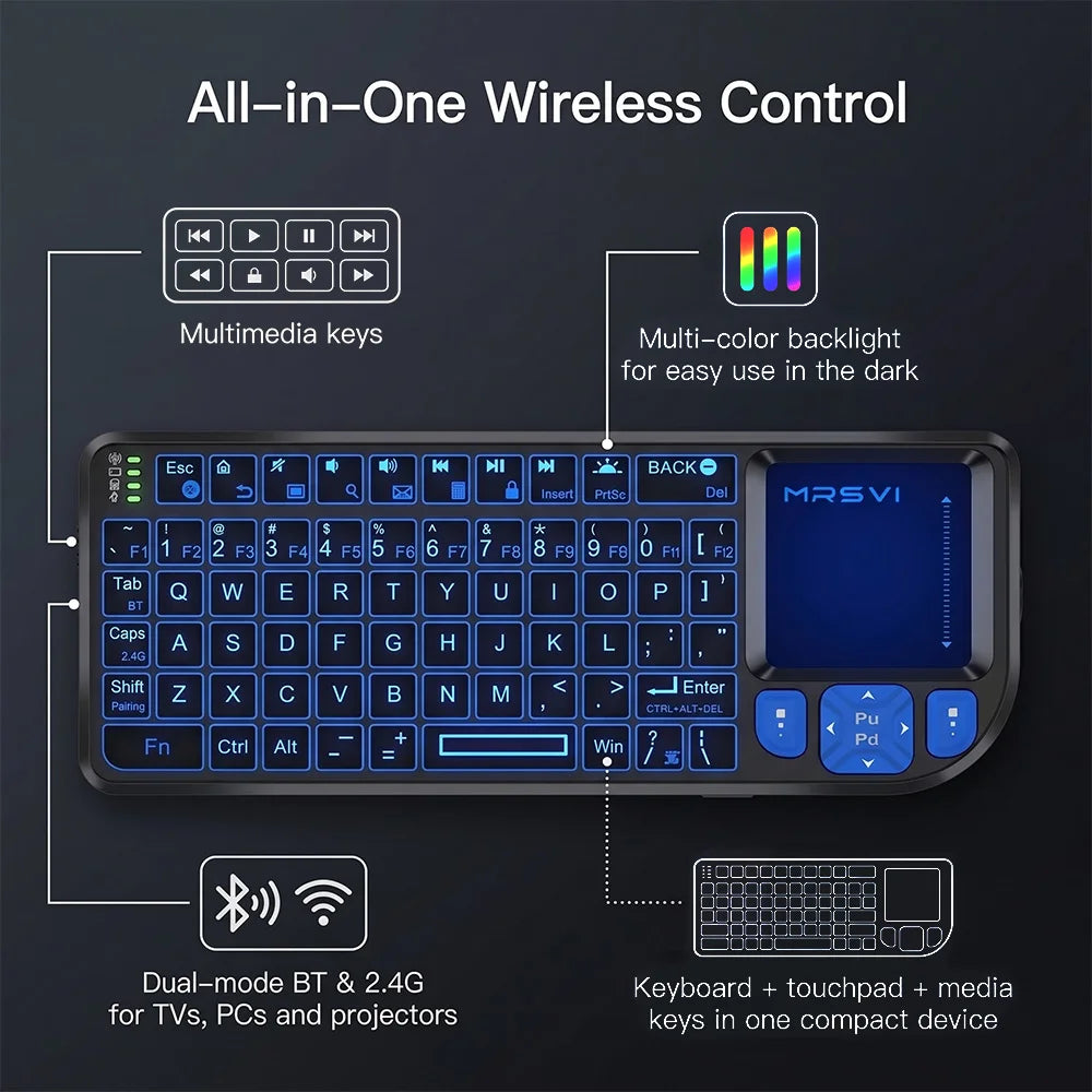 Vexaroa A8 Plus Wireless Mini Keyboard with Touchpad - product image 2