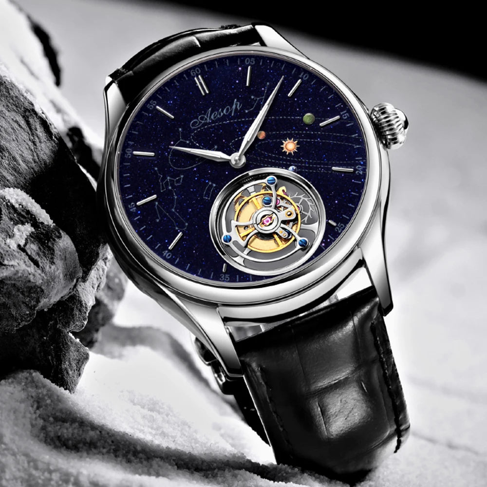 Vexaroa Flying Tourbillon Men's Watch – Skeleton Sapphire