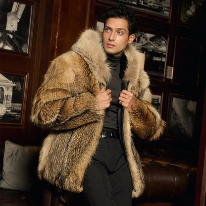 Men's Hooded Fur Coat for Winter | Vexaroa