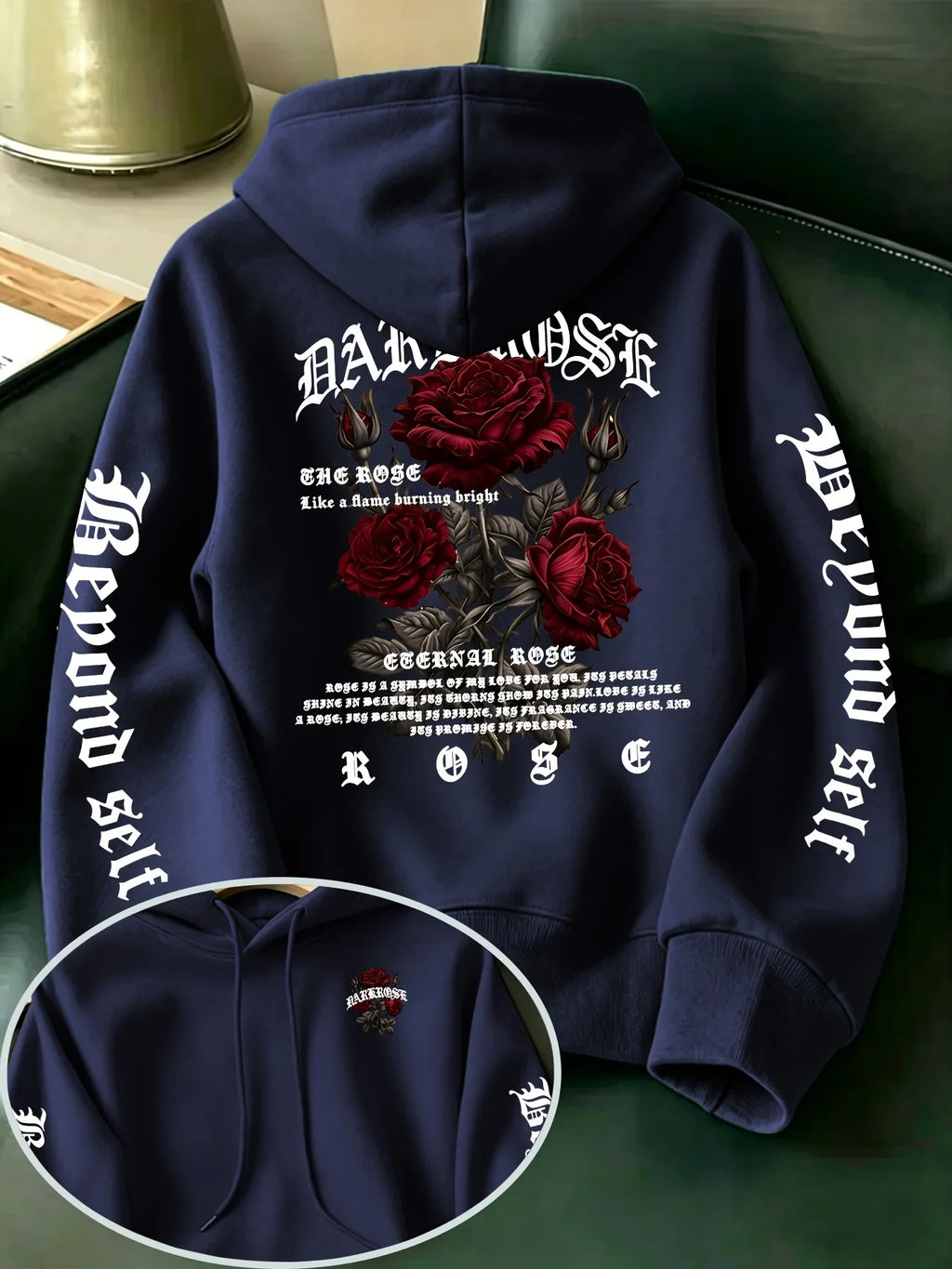 Vexaroa Gothic Rose Graphic Hoodie