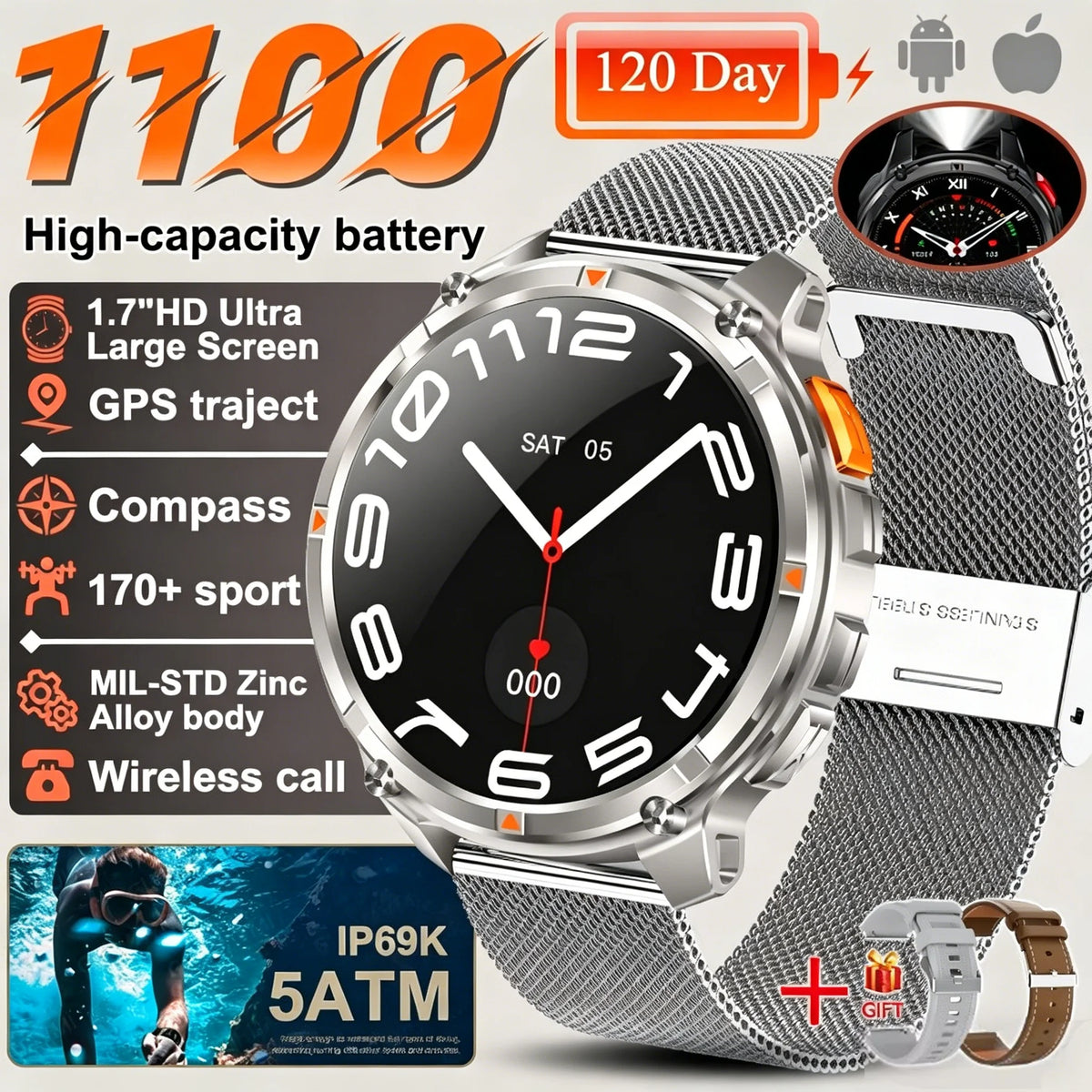 Vexaroa T-REX3 Ultra GPS AMOLED Smartwatch — product image 12