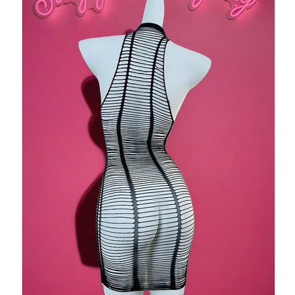 Vexaroa Women's Fishnet Cover-Up Bodycon Dress Lingerie