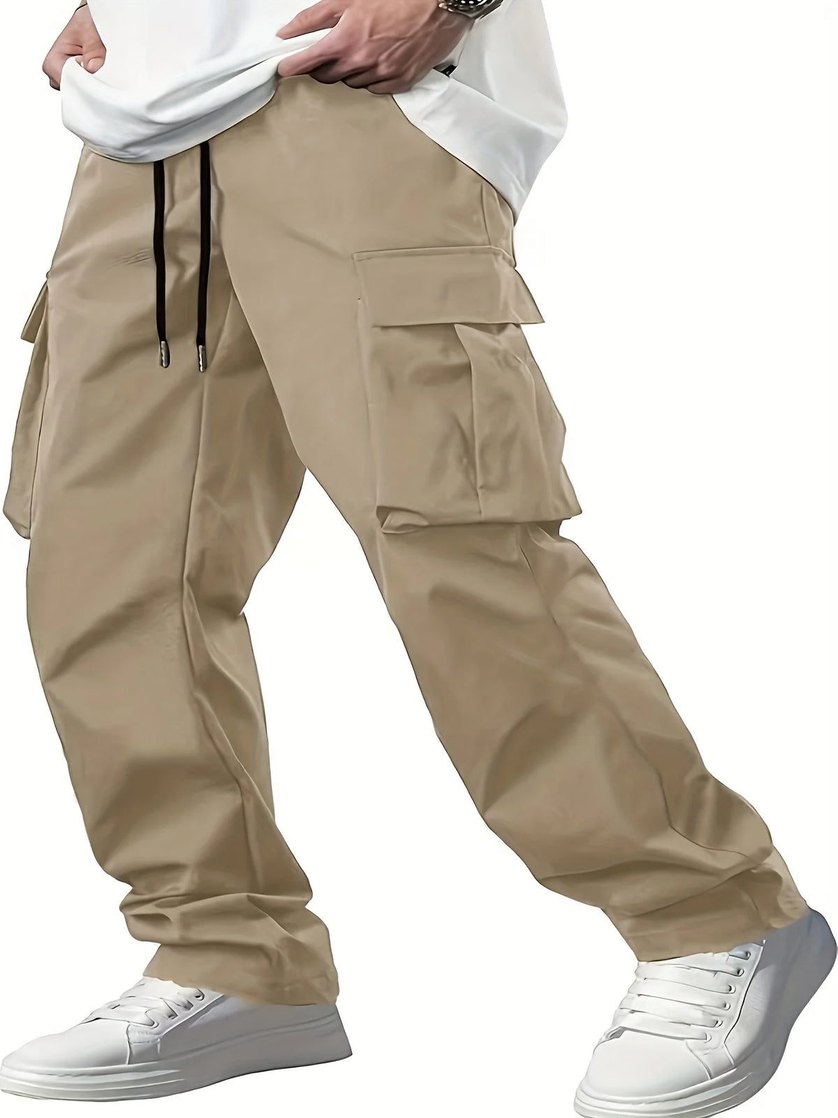 Vexaroa Men's Drawstring Multi-Pocket Cargo Work Pants