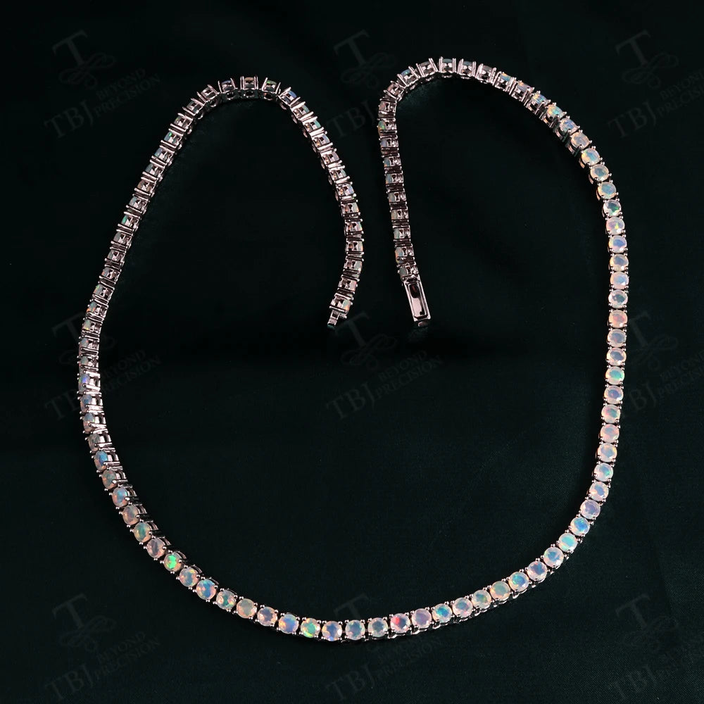 Classic 50cm Opal Necklace 925 Sterling Silver | Vexaroa
