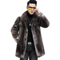 Men's Mid-Length Mink Fur Coat Grey | Vexaroa