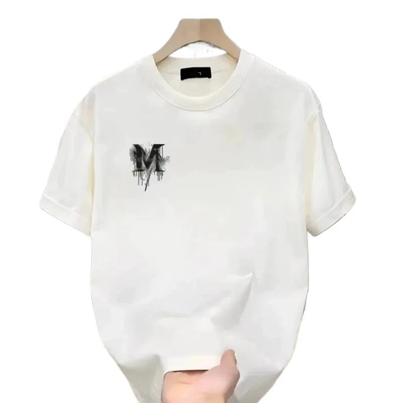 Vexaroa men's cotton letter print summer T-shirt