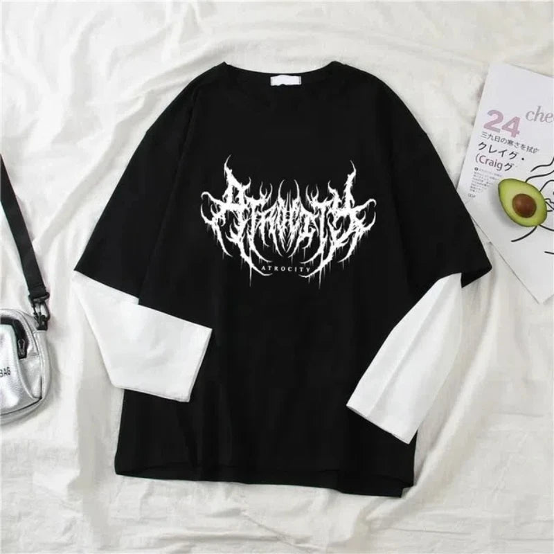Vexaroa Women's Gothic Graphic Long Sleeve T-Shirt