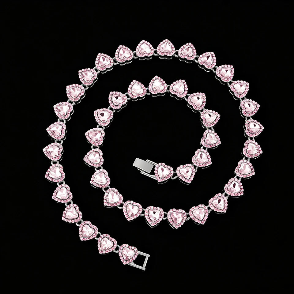 Vexaroa Heart Rhinestone Tennis Chain Jewelry Set — Vexaroa product image 18