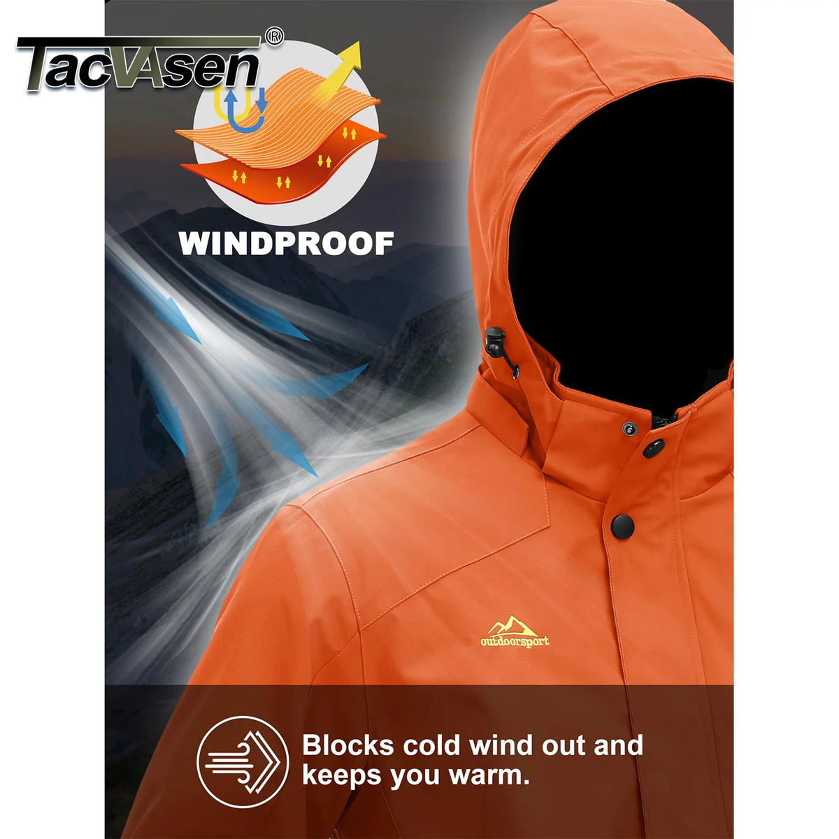 Vexaroa men's lightweight mesh-lined rain jacket, image 2